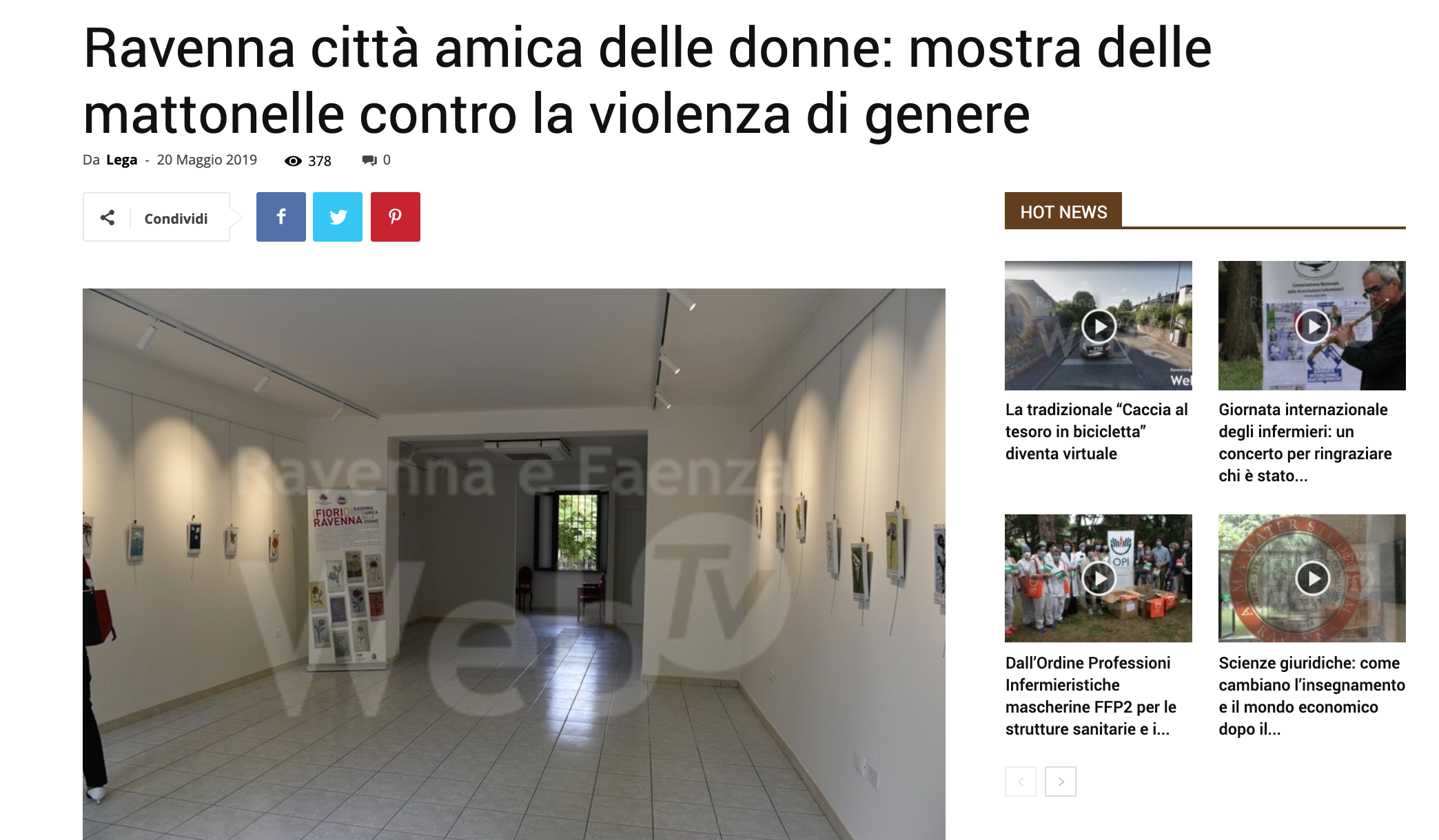 I fiori di Ravenna su Ravennawebtv | Pallavicini22 spazio espositivo Ravenna