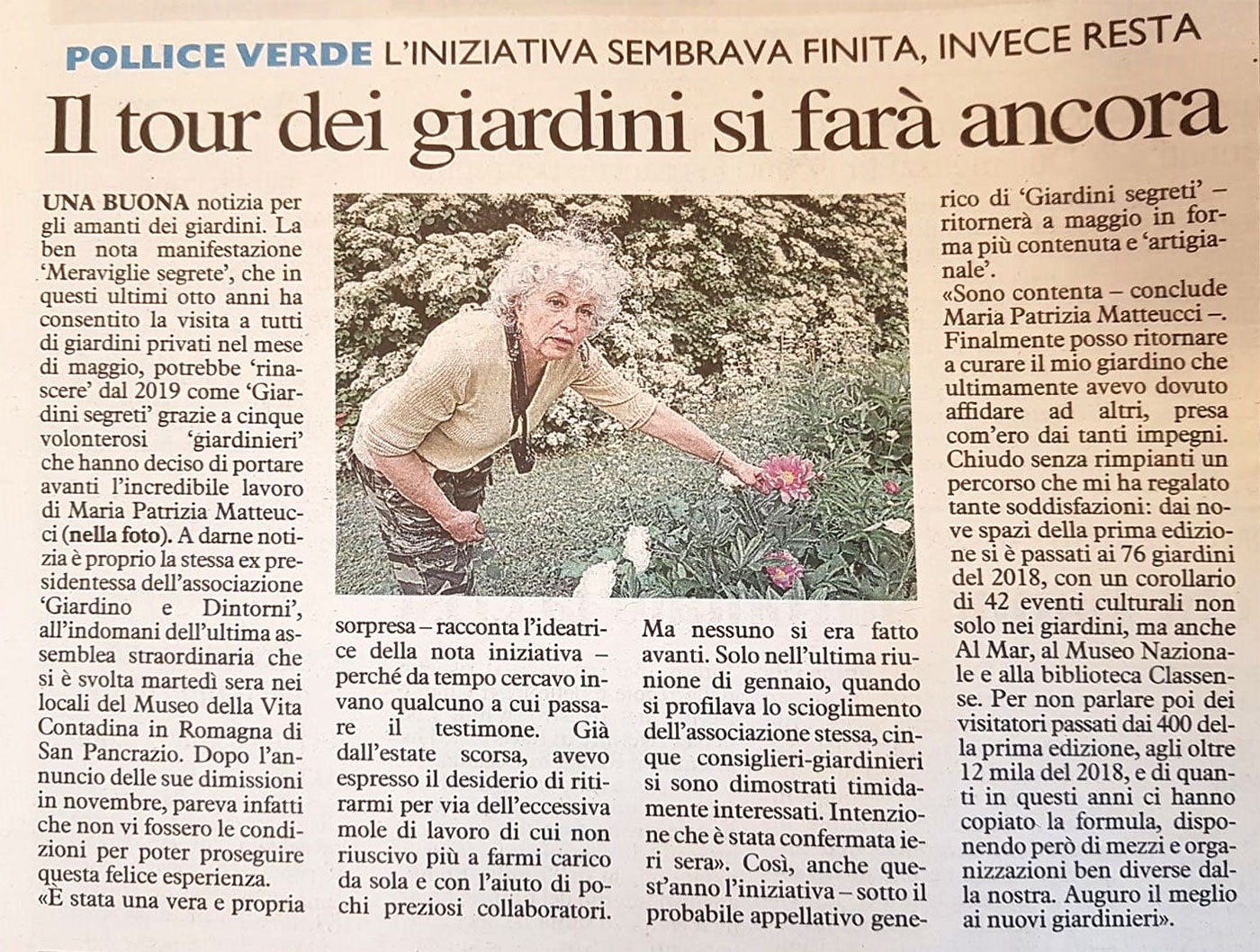 I fiori di Ravenna su Il Resto del Carlino | Pallavicini22 spazio espositivo Ravenna