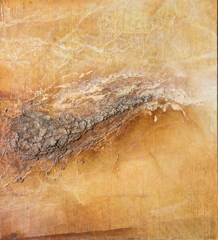 I TUOI PENSIERI  cm.90x100 materico, olio, collages - 2010