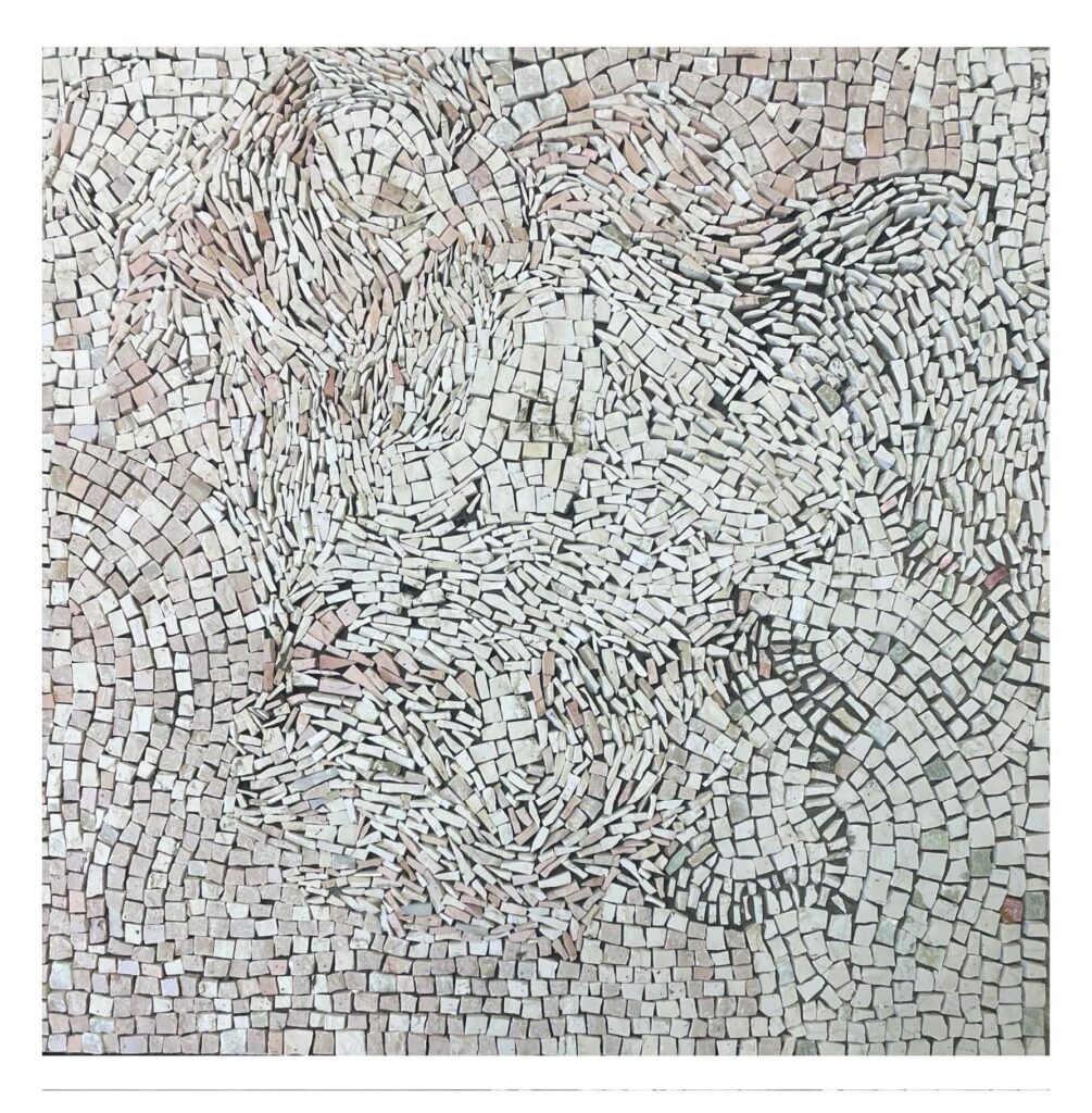 I gufi non sembrano questo che sono(serie di 5 mosaici) Mosaico in tecnica diretta su panello di legno 40/40 cm 2023